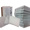 A company was looking to make custom cleaning kit packs to be distributed to their customers. The package converted kit consists of custom-cut specialty paper and an instructional sheet within a custom die-cut box with a printed label on the outside.